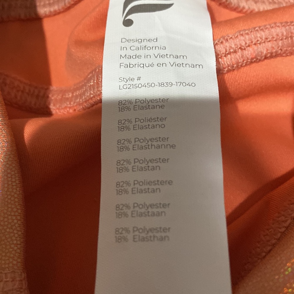 ✨ NWT Fabletics Holo Graphic Orange Leggings ✨ - Picture 5 of 8